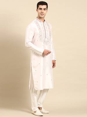 Baby pink embroidered kurta set 5