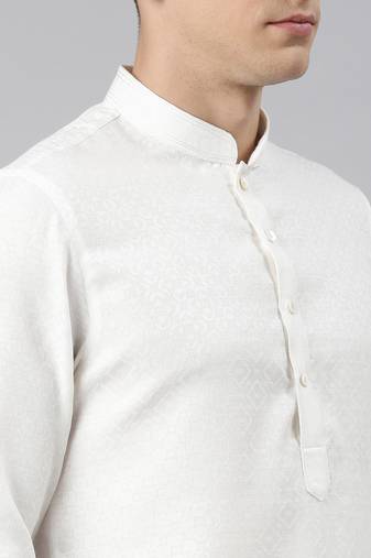 White self design cotton kurta set