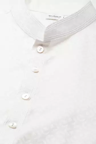 White self design cotton kurta set