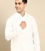 White twill weave cotton kurta set