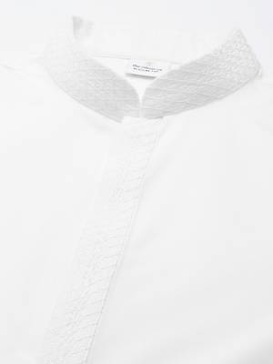 White fine cotton kurta set 3