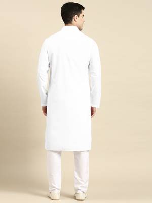 White fine cotton kurta set 5