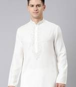 Cream cotton dori embroidery kurta