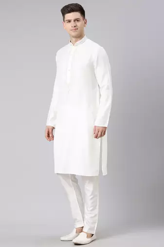 Cream cotton dori embroidery kurta