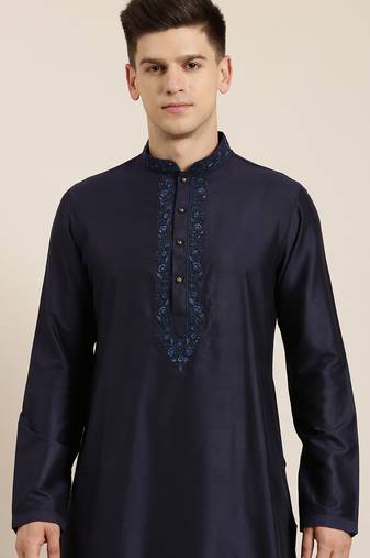Navy dori embroidery kurta set