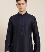 Navy dori embroidery kurta set
