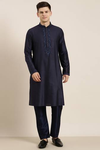 Navy dori embroidery kurta set