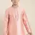Peach silk embroidered kurta set