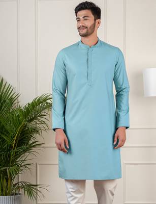 Teal fine cotton kurta set 5