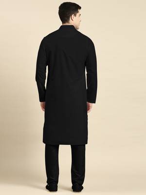 Black fine cotton kurta set 5