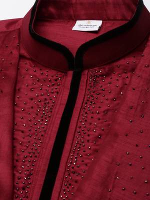 Maroon ombre layered kurta set 2