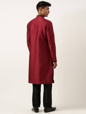 Maroon ombre layered kurta set 5