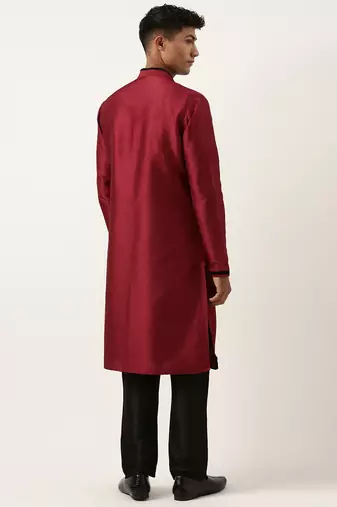 Maroon ombre layered kurta set