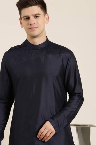 Navy pleated kurta set