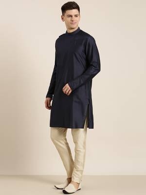 Navy pleated kurta set 4