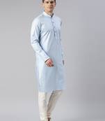 Sky blue cotton kurta set