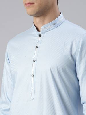 Sky blue cotton kurta set 5