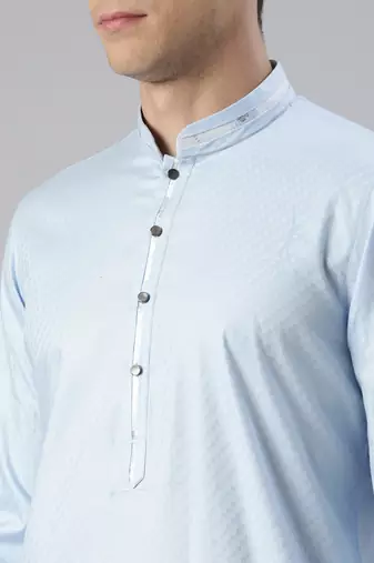Sky blue cotton kurta set