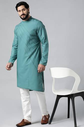 Turquoise pintux kurta set