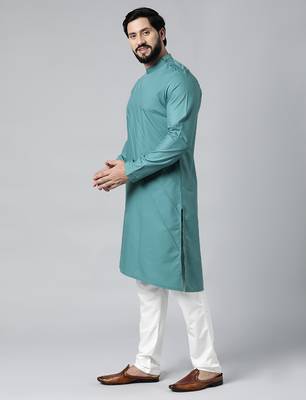 Turquoise pintux kurta set 4