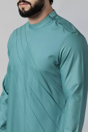 Turquoise pintux kurta set