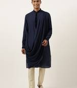 Navy multi style draped kurta set