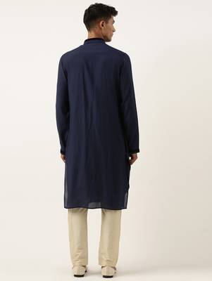 Navy multi style draped kurta set 5