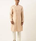 Peach embroidery angrakha kurta set