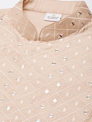 Peach embroidery angrakha kurta set 2
