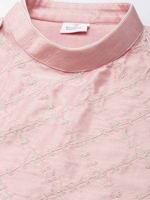 Pink embroidery angrakha kurta set 2