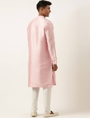 Pink embroidery angrakha kurta set 5
