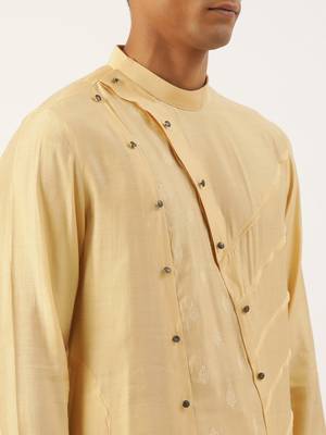Gold side open layered kurta set 5
