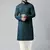Teal blue mirror embroidery kurta set