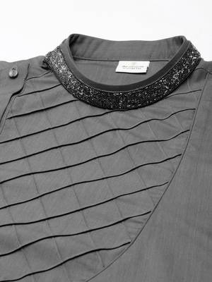 Grey cotton kurta set 2