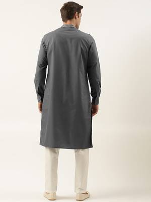 Grey cotton kurta set 5