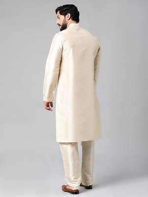 Beige embroidery kurta set 4