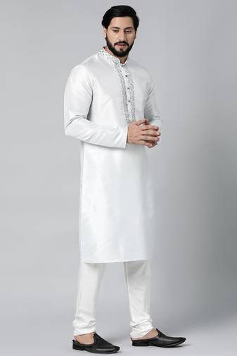 Aqua blue gota and dori embroideried kurta set