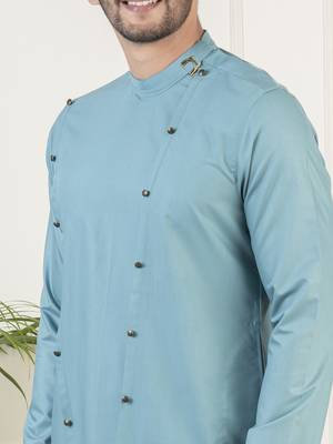 Teal cotton kurta set 5
