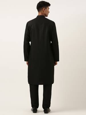 Black cotton layered kurta set 5