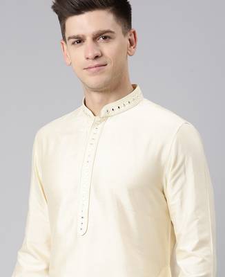 Beige embroidery kurta set 1