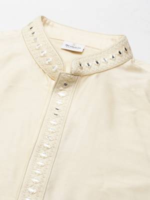 Beige embroidery kurta set 3