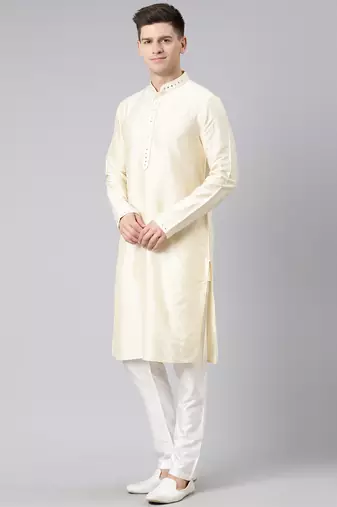 Beige embroidery kurta set