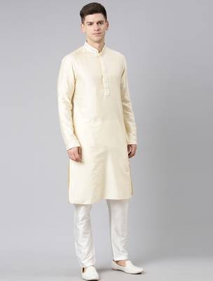Beige embroidery kurta set 5