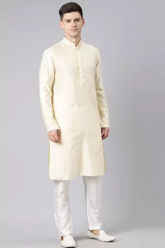 Beige embroidery kurta set