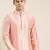 Peach silk embroidery kurta set