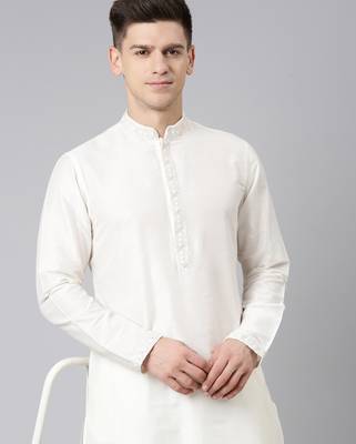 Cream dori embroidery kurta 1
