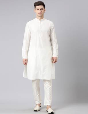 Cream dori embroidery kurta 2