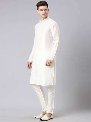 Cream dori embroidery kurta 4