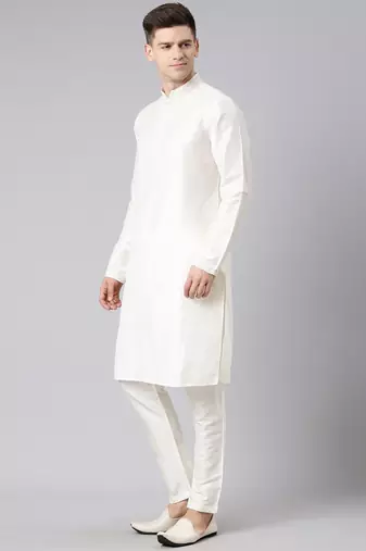 Cream dori embroidery kurta