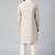 Cream block printed kurta set